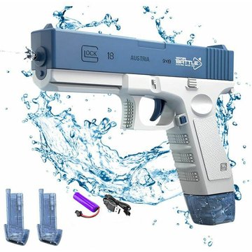 Pistolet à eau électrique TUMALAGIA pour enfants et adultes - Pistolet à eau pour piscine - Jouets en plastique pour pistolet à eau - Portée jusqu'à 9,8 mètres - Super One Touch