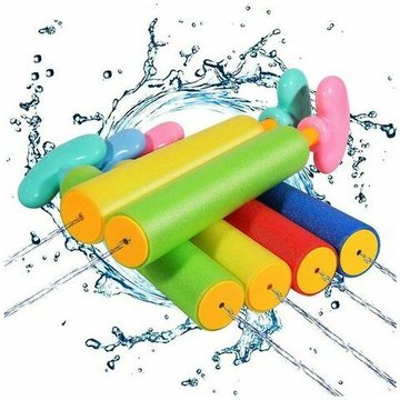 Pack de 6 pistolets à eau longue portée 30 pieds jouet léger et doux pour canon à eau AYYQH pour piscine