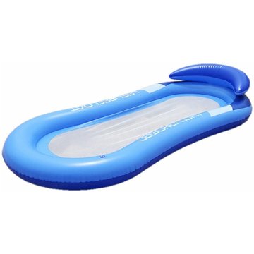 TUMALAGIA Hamac Gonflable Portable Lit Flottant Rangée Salons Piscine Lit Flottant Pliant Été Piscine Extérieure Fête de l'eau, BLEU