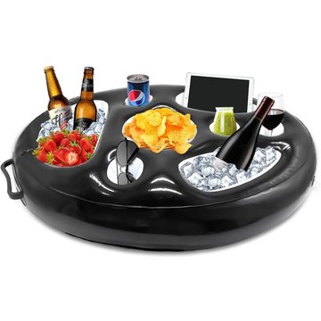 Porte-Boisson Gonflable KINARITO, 8 Trous Bar de Piscine Flottant, Porte-Gobelet de Boissons Salade de Fruits Buffet Piscine Accessoires Adultes pour Piscine