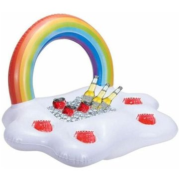 Porte-Boisson Gonflable Arc-en-Ciel, Nuage Flottant Boisson Salade Barre,Fruits Piscine Flotteur Fête été Plage Peut Tasse Bière Bouteille Jouets