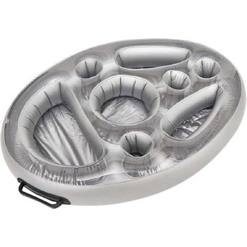 Porte-boissons gonflable LEISEI - Barre de service flottante pour piscine - Plateau flottant Table de rafraîchissement Porte-boissons portable pour piscine Flotteur
