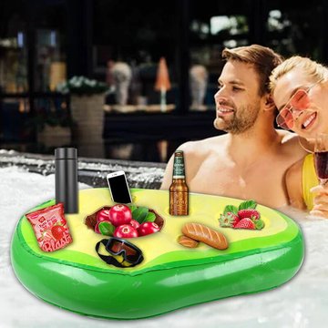 Porte-gobelet gonflable TUMALAGIA pour piscine, support de boissons avec 8 trous, bar flottant avec pompe à air, plateau gonflable pour bar flottant