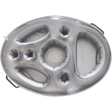 MINKUROW - Porte-gobelet gonflable pour piscine, porte-bière flottant en PVC, plateau de boissons gris pour fête d'été en piscine