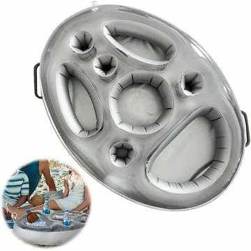 Poteau de piscine TUMALAGIA à 8 trous, porte-gobelet gonflable, plateau de barre flottant gonflable