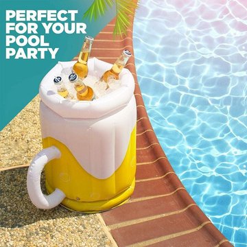 PVC verre à bière gonflable LEISEI pour adultes, fournitures pour plage, piscine, partie, bar cooler