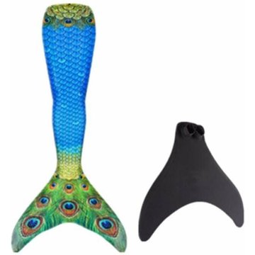 Queue de sirène renforcée pour la natation adulte, monopalme incluse - bleu foncé xl