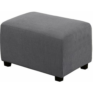 AYYQH - Housse de pouf carrée extensible en peluche, housses de repose-pieds en jacquard doux pour protéger le repose-pieds, housse de pouf avec fond pour piscine