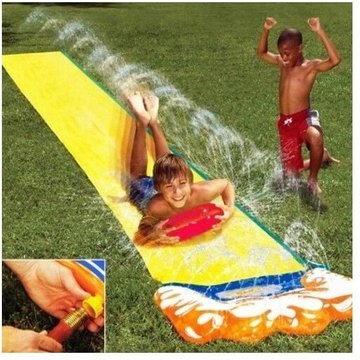 Trade Shop Traesio - Toboggan aquatique pour rail 488 x 71 cm pour piscine extérieure, jeu de jardin, zone aquatique