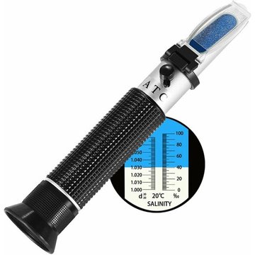 Réfractomètre de salinité TUMALAGIA, outil de mesure de la salinité pour réservoir d'aquarium d'eau de mer, marché marin, piscine, double échelle (sel 1,0-1,070)