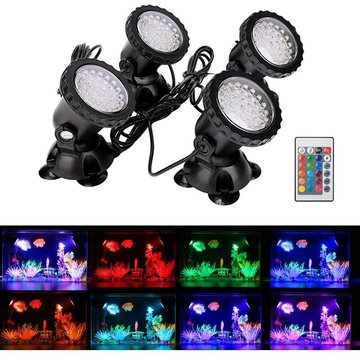 Sunflower - Projecteur Piscine Aquarium RGB Sous-Marin, Éclairage Submersible pour Poissons, LED Étanche IP68 Lampe Angle Réglable Lumière avec Télécommande