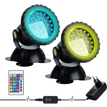 Sunflower - Projecteur RGB Piscine Aquarium Sous-Marin, Éclairage Submersible pour Poissons, LED Étanche IP68 Lampe Angle Réglable Lumière avec Télécommande