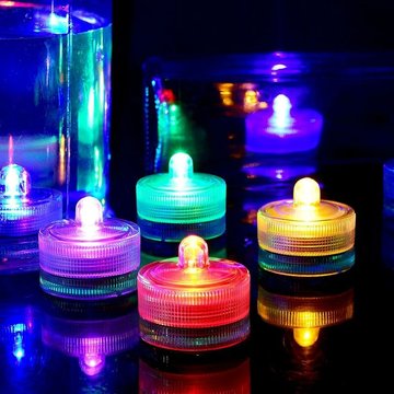 Aougo - rgb Étanche Sous-Marin Rond Mini led Tea Lights Lumières Submersibles pour le Mariage Maison Party Vase Festival Décoration de la