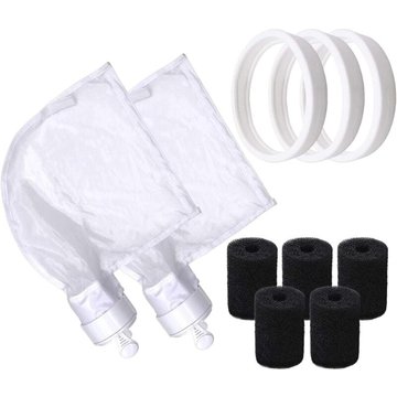 Sacs de Rechange en Nylon à Fermeture Éclair DPRSTON pour Piscine (pour Polaris 280 et 480 Seulement) + Pneus de Rechange en Caoutchouc Souple + Brosse en Mousse de Queue