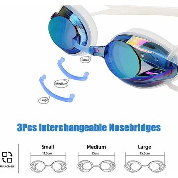 Lunettes de natation, lunettes de natation anti-buée Protection UV sans fuites pour adultes hommes femmes et enfants