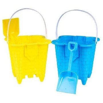 Trade Shop Traesio - Seau avec Pelle 2 Pcs Plage Été Piscine Enfants 2 Couleurs 6560008
