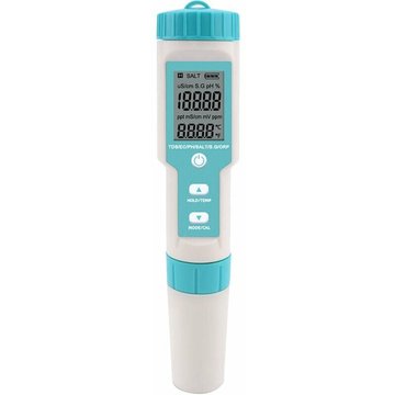 Seenlin - 7 en 1 pH/TDS/EC/ORP/s.g/Salinité/Température Testeur de qualité d'eau de piscine multifonction avec électrode