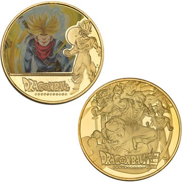 Seven Dragon Ball Commémoration Metal Craft Gold Boîte-cadeau commémorative avec des pièces de monnaie Anime