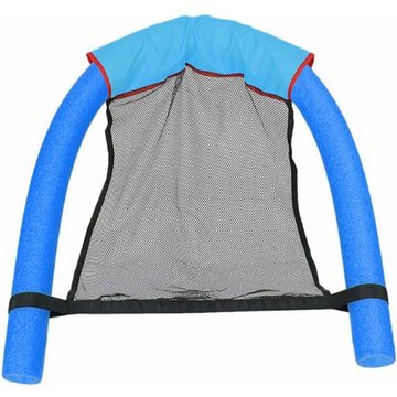 Siège d'eau WAHAISON pour piscine - Maille mat - Pour frites de piscine - Avec filet - Support de flottaison - Sans flotteur (bleu)