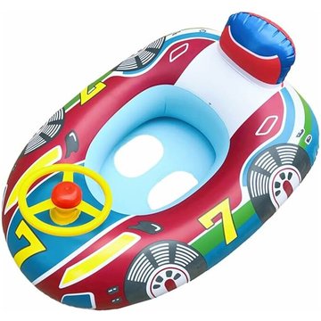 LEISEI Siège Flotteur pour Bébé - Bouée Bébé Anneau de Natation Bateau Gonflable avec Volant - Bouée Flottante pour Enfants de 2 à 5 Ans, Jouets Piscine