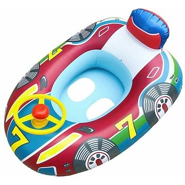 Siège Flotteur TUMALAGIA pour Bébé Piscine - Bouée Bébé Anneau de Natation Bateau Gonflable avec Volant - Bouée Flottante pour Enfants de 2 à 5 Ans, Jouets Aquatiques