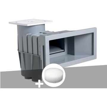 Skimmer Premium Grande Meurtrière Gris Clair (pour Piscine Liner) + Filtre pour Paniers de Skimmer PureFlow - Hayward Pool Europe