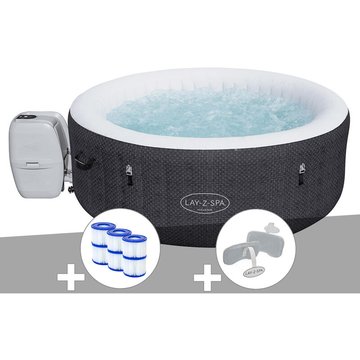 Kit spa gonflable Bestway Lay-Z-Spa Havana rond Airjet 2/4 places + 6 filtres + 2 appuie-têtes - Noir