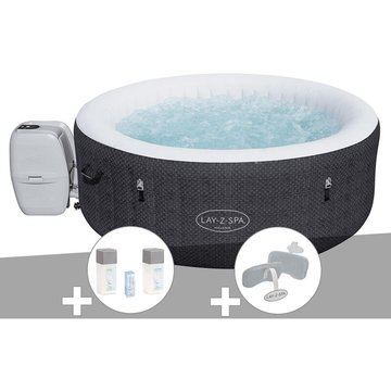 Kit spa gonflable Bestway Lay-Z-Spa Havana rond Airjet 2/4 places + Kit traitement brome + 2 appuie-têtes - Noir