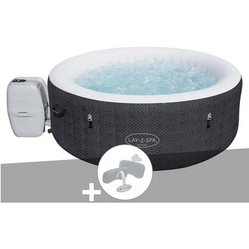 Kit spa gonflable Bestway Lay-Z-Spa Havana rond Airjet 2/4 places + 2 appuie-têtes - Noir