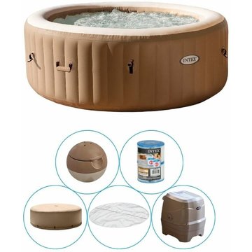 PureSpa Bubble Massage Spa - Jacuzzi - 196 x 71 cm - Avec housse isolante - Beige - Intex