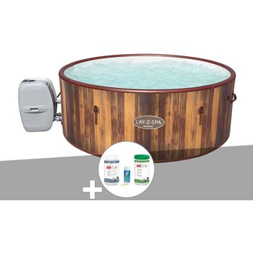 Bestway - Kit spa gonflable Lay-Z-Spa Helsinki rond Airjet 5/7 places + Kit de traitement au brome