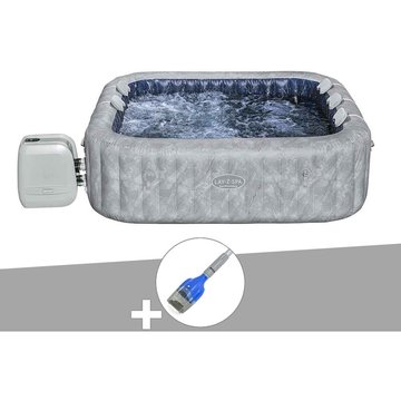 Kit spa gonflable Bestway Lay-Z-Spa San Francisco carré Hydrojet 5/7 places + Aspirateur à batterie - Gris