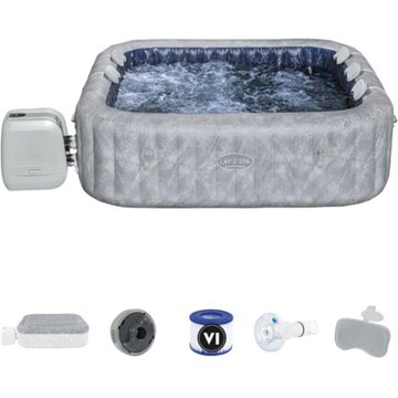 Spa gonflable carré San Francisco HydroJet Pro Bestway 60161 gris