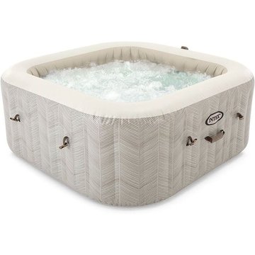 Spa gonflable PureSpa Chevron carré à bulles, 6 places, Intex, beige