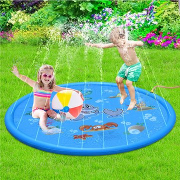 Splash Pad - Tapis d'arrosage pour Enfants et Chiens pour Jeux d'extérieur Arroseur d'eau d'été - Jeu de Jouets de Jardin - jaune 1 mètre