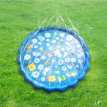 Splash Pad - Tapis d'arrosage pour Enfants et Chiens pour Jeux d'extérieur Arroseur d'eau d'été - Jeu de Jouets de Jardin - Jaune 1,7 mètres