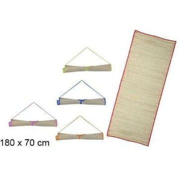 Trade Shop Traesio - Tapis de plage en paille 70x180cm piscine avec poignée sangle fermeture Ass. 161402