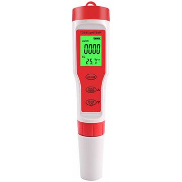 Stylo testeur d'eau numerique TDS Meter 4-en-1 avec PH TDS EC Mesure de la temperature Haute precision 1-1999ppm & 0-14 PH Range Affichage