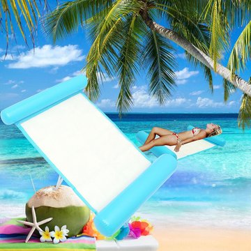 SWANEW Hamac Flottant 4-en-1 Hamac Gonflable Piscine Hamac d'eau Gonflable, Pliable Flottantes Hamac Flotteur Ultraléger 12073cm Bleu - Bleu