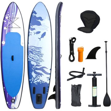 SWANEW Ensemble de planche SUP gonflable avec siège 320x76x15 cm Bleu - Blau