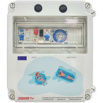 Tableau électrique SWIMHOME pour piscine avec alimentation en courant continu de 150W | 150W 12V DC - 2 CV (6 - 10A) - LED blanche (avec contrôle d'intensité)