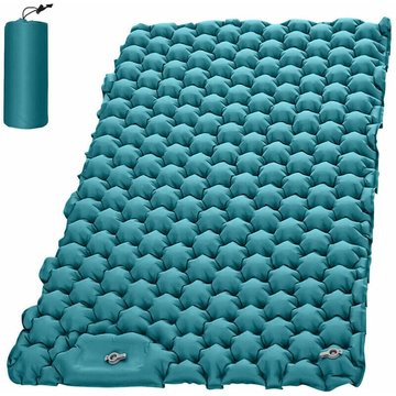 Tapis de camping léger pour 2 personnes, matelas pneumatique portable, matelas de couchage imperméable pour la randonnée, Blue Lake