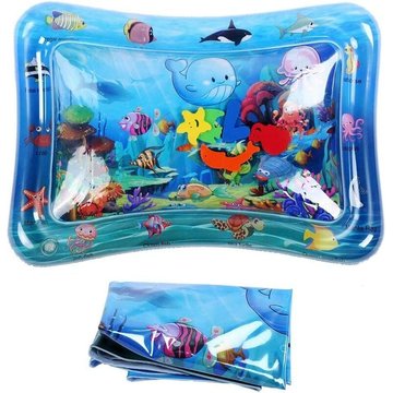Tapis de Jeu Aquatique MRETERNEL, Tapis d'eau Gonflable pour Bébé, Tapis Éveil Piscine avec Eau et Poissons, Tout-Petits Sports de Plein Air, Tapis de Croissance pour
