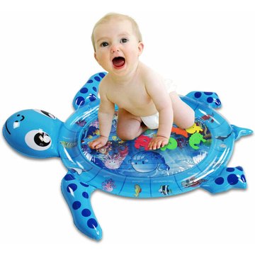 Tapis de jeu gonflable pour bébé Motif tortue, grand ventre, tapis de temps, tapis de l'eau de mer anti-fuite multicolore