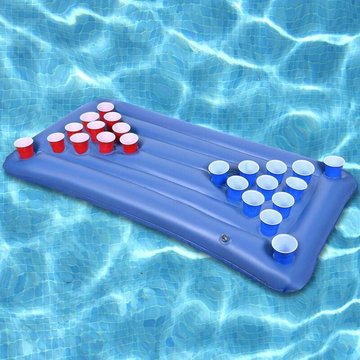Tapis de Piscine LEISEI Gonflable pour Adulte, Flottant de Jeu Gonflable Table de Billard Flottante - Trou de 24 Tasses