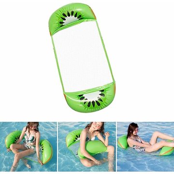 Tapis de plage et de piscine WAHAISON hamac lit flottant gonflable à l'eau chaise longue de natation 126x73cm (kiwi)