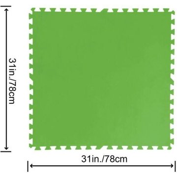Tapis de sol pour piscine hors sol Lot de 9 dalles de protection en mousse vert 78 x 78 cm ép 4 mm Bestway