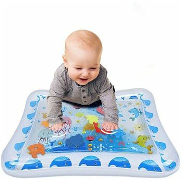 Tapis Éveil Gonflable Bébé, Tapis Eau Gonflé Enfant, Coussin Gonflable Jeu pvc Garçon Fille Plus 3 6 9 12 Mois, Cadeau Noël Jeux 70x50 cm,