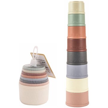 Tasses rondes empilables Salle de bain Jouets de bain Éducation précoce Blocs de construction créatifs (1 pièce)