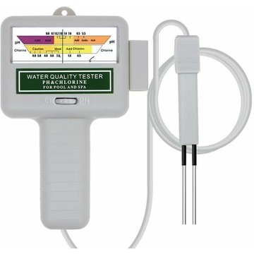 Testeur de qualité de l'eau TUMALAGIA, moniteur numérique portable, testeur de qualité d'eau pH, kit d'analyse de chlore pour piscine (blanc)